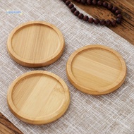 [AuspiciousS] 1Pc Bamboo Tray  Holder Round Plant Stand for Succulent Pot Garden Tools