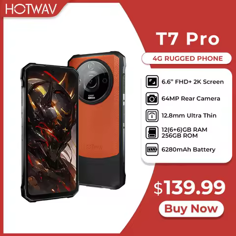 [World Premeire] HOTWAV T7 Pro Rugged Smartphone 64MP 6.6'' FHD+ 2K MobilePhone 6280mAh 12(6+6)GB 25