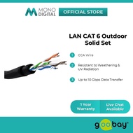 GooBay LAN CAT 6 Outdoor Solid U/UTP WEISS CCA CPR Set (100M/305M)