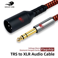 สายเป็น XLR GOLLEY LION TRS 1/4นิ้วความสมดุล6.35มม. ถึง3-Pin XLR สายสเตอริโอ