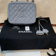 CHANEL  VANITY21灰色荔枝（高級灰）手提肩背包