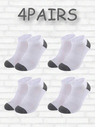 4 pares de calcetines cortos de hombre en blanco y gris con combinación de colores, adecuados para uso diario o deportivo, una buena opción para agregar artículos a los pedidos durante la promoción