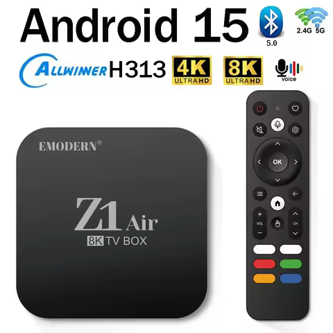 Z1 Air Android 15 Smart TV BOX Allwinner H313 Quad Core 4G 5G Wifi 8K 4K HDR10+ BT5.0 Voice remote I