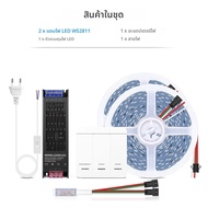 Horse Racing LED Strip Light DC 24V WS2811 IC RF Running Water WAVE ไล่ LED เทปริบบิ้นโคมไฟ 40M 30M 