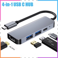 【Ready Stock】4 In 1 USB Type C Hub Adapter with 4K 30Hz HDMI-Compatible Multiport Card Reader USB3.0
