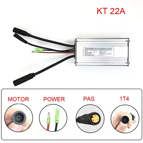 Electric Bicycle 36/48V 22A KT Controller 9-Tube Waterproof Joint Square Wave E-bike Kunteng Control