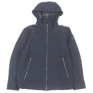 成色極佳 □ BLACK LABEL CRESTBRIDGE Black Label Crestbridge 拼接泡泡紗格紋夾克連帽拉鍊外套 海軍藍 M 碼 正品 男款