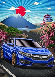 Ultra Cool 80s Japan JDM Car Poster Aesthetic Speed GTR CRV Neon Nature Moon Fuji Cars Tokyo Canvas 