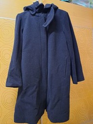日本UR•DOORS深藍色羊毛長版大衣外套
