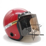 BKP 88 Motorcycle Helmet + Tinted Visor ( Red ) Red