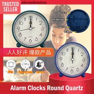 Quartz Analog Clock Mini Round Clock Mini Bed Alarm Clock /Jam Loceng Bulat Quartz