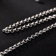 S925 純銀 3MM 4MM 粗鏈項鍊無吊墜男女皆宜