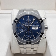 Maurice Lacroix 💙 艾美 AI6038-SS002-430-1  藍格仔面⏱️計時透視底Aikon 44mm