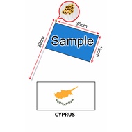 Cyprus Hand Flag With Stick (15x30cm)/ Bendera Tangan Dunia Cyprus (15x30cm)