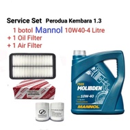 Perodua Kembara 1.3(2000-05)Service Set(Mannol MN7505 10W40_4L Engine Oil +Oil Filter R01 +Air Filte