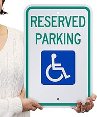 SmartSign Basics Reserved Parking Federal Handicap Parking Sign | 12" x 18" Engineer Grade Reflectiv
