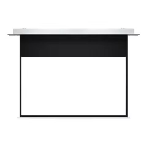 AI Voice Control Smart 4K UHD White Fiberglass-Backed Electric Recessed In-Ceiling Projector Screen 