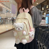 AXIOM Plush Bear Backpack, Cartoon Cute Student School Bag, Kawaii Bear Doll Large Capacity Lightwei