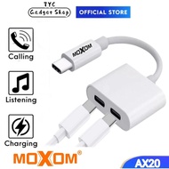 MOXOM Converter Type C To Type C Adapter Gaming MX-AX20 Splitter Type C Earphone Adapter + 3А 15W