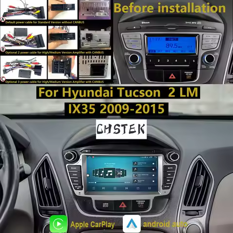 CHSTEK Qualcomm Car Radio CarPlay for Hyundai Tucson 2 LM IX35 2009-2015 Android 13 Player interior 