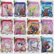 [SG Seller] Kids cartoon drawstring bag back pack goodie bag birthday Party Present Kids Christmas Gift