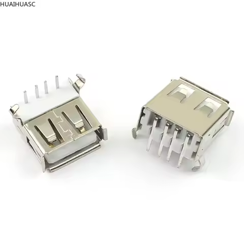 10pcs USB 2.0 Right Angle Type A AF F Female 4 Pin 4P Plug Jack Socket Connector