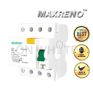 MAXRENO 63A 4P 100mA / 300mA ELCB - RCCB 0.1A / 0.3A [SIRIM] 4Pole 4 Pole .MAXGUARD / .EPS