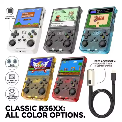 R36XX Retro Handheld Game Console 3.5 Inch IPS Screen Linux System WiFi Online Battle 64GB 128GB gam