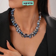 UPSTO Beaded Necklace, Exaggerate Irregular Colorful Necklace, Fashion Double-layer Elegant Jewelry 