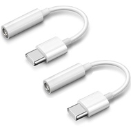 2021 Headphone Jack Adapter Type C to 3.5mm, [2-Pack] Aux Converter w/Realtek DAC Hi-res Chipset for
