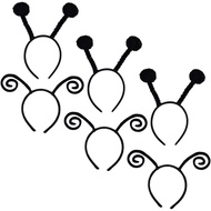 obmwang 6 Pack Butterfly Antenna Velvet Bug Headband and Pom-Pom Boppers Bee Headband for Halloween 