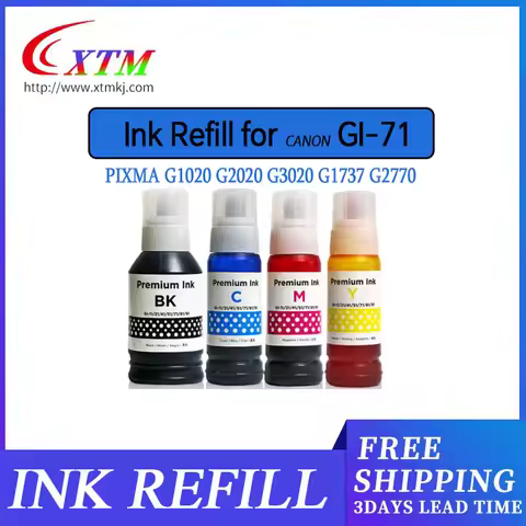 GI-71 Ink Refill for Canon PIXMA G1020 G2020 G3020 G1737 G2770 G3770 G4770 G1730 G2730 Laser Liquid 