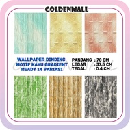 Goldenmall 512 COD Wallpaper Dinding Foam 3D Kecil Motif Kayu Gradient / walpaper dinding Foam