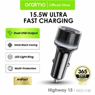 ORAIMO OCC-1152 Car Charger HighWay 15 Dual Output Led Light 15.5W Utra Fast Charging Saver Car