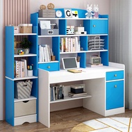 Ready Stock kids study table set kids study desk children study table Home girl's desk and bookshelf combination in one primary school student study table and chair set