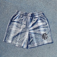 EE print shorts, American trendy brand Ericemanuel, casual sports mesh drawstring shorts for men