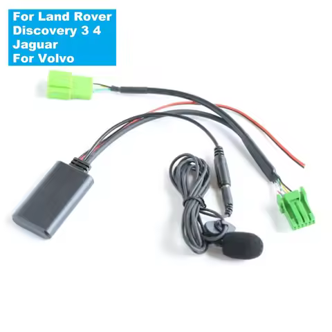 NEW Car Radio Bluetooth 5.0 Audio 6 Pin Green Aux Jack Microphone Adapter Cable For Land Rover Disco
