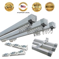 Rel Langsir Triple Aluminium Lengkap Set Aluminum Lengkap Rail Track Set Besi Cangkuk Aluminium Curt