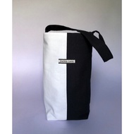 HydroFlask 64 Oz. Cylinder Bag From Natural Cotton Fabric Woven Pattern Black And White Tones