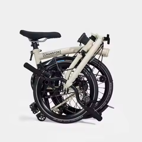 CRANSTON P4 Lvory White S/Y Bar 16Inch Portable Folding Bike 4-Speed Three Folding Bicycle Double V 