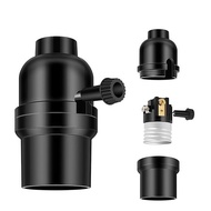 Lamp Socket Screw in Mount,E26 Base UL Listed,Lamp Parts for Table Lamp Repair(2 Pack-Black) SALL