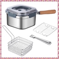 Frying Pan Outdoor Food Storage Box Portable Deep Fryer Steamer Gas Electric Cooking Pot Kitchen Ute
