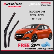 🔥 PEUGEOT 208 [2013-2019] PREMIUM RUBBER WIPER BLADE JAPAN TECHNOLOGY WIPER BLADE WIND SCREEN WIPER