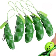 Fidget Toys Decompression Edamame Toys Squishy Squeeze Peas Beans Keychain Cute Stress Adult Toy Rubber Boys Xmas Gift