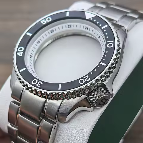 Mod 42mm NH35 SKX007 Watch Case Flat Sapphire Glass Fits NH35 NH36 4R 7S26 Movement 28.5MM Dial Repl