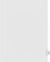 Kleer-Fax Letter Size Individually Numbered 1/25th Cut Side Tab Index Dividers, 25 Sheets per Pack, 