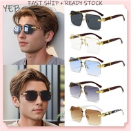 【 In Stock 】European And American Fashion Unisex Gradient Sunglasses Half-frame Square Frame Sunglas
