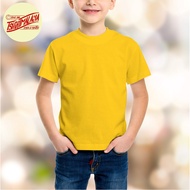 YELLOW KID'S 100% cotton plain tshirt round neck KUNING  baju kosong ALAM FASHION