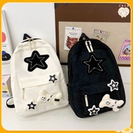 Women's cute star ins school bag/ Corduroy School Bag Korean Fashion Y2K/ Large Capacity School Bag 
