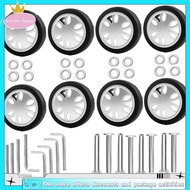 8pcs Luggage Wheels Replacement Kit,Dia 2in/50mm Thick 0.47in/12mm Resistant Rubber Mute Caster Repl